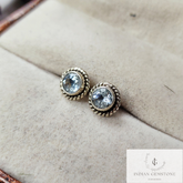 Sky Blue Topaz Stud Earring, Handmade Earring, 925 Sterling Silver Jewelry, Bridal Earring, Topaz Jewelry, Gift For Her, Boho Stud Earring